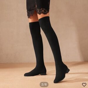 Vivaia Round-Toe Water-Repellent Wool Over-the-Knee Boots (Madeline Pro)